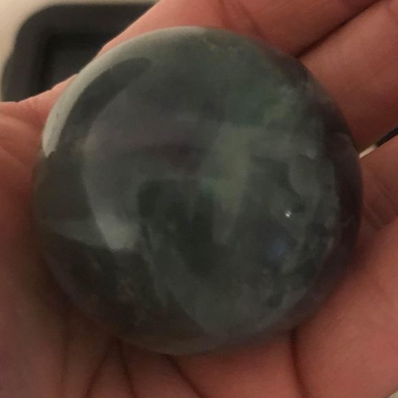 Natural fluorite crystal gemstone sphere - Picture 3 of 4